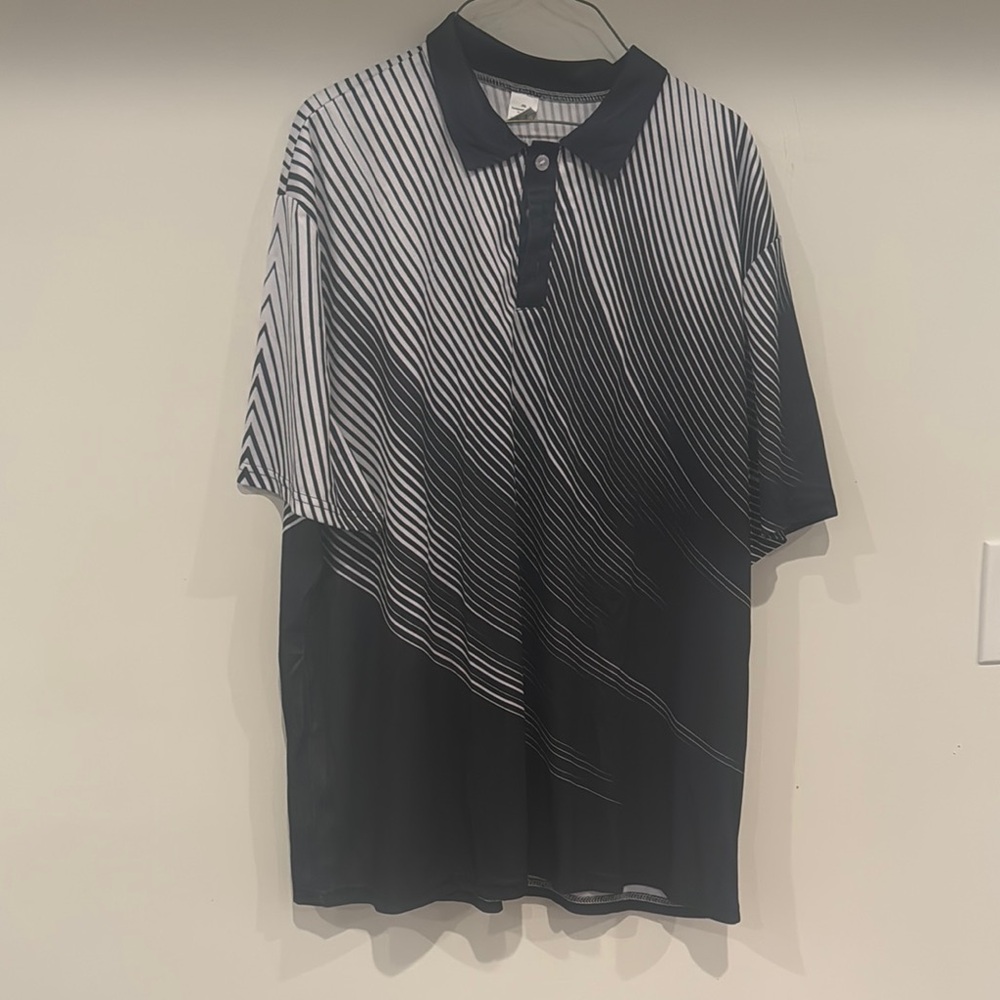 Amazon Black and White Polo Shirt with Performance Fabric